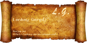 Lenkey Gergő névjegykártya